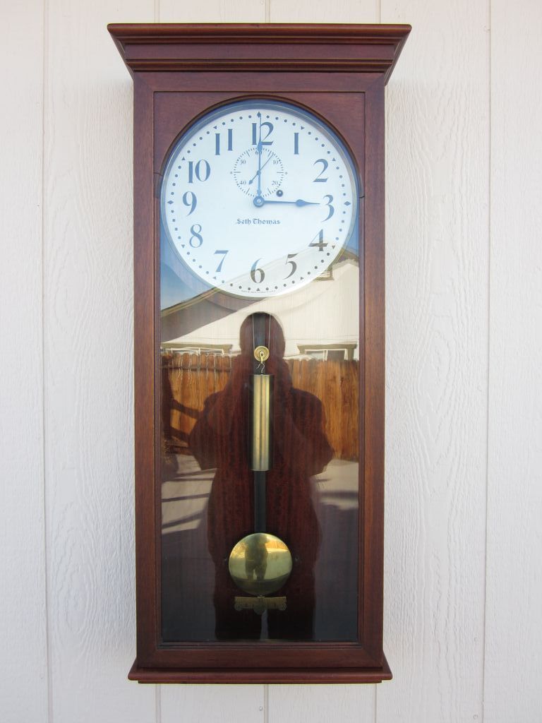 Seth Thomas Regulator 4 Clock in Elegant Mahogany from hallsclocks on