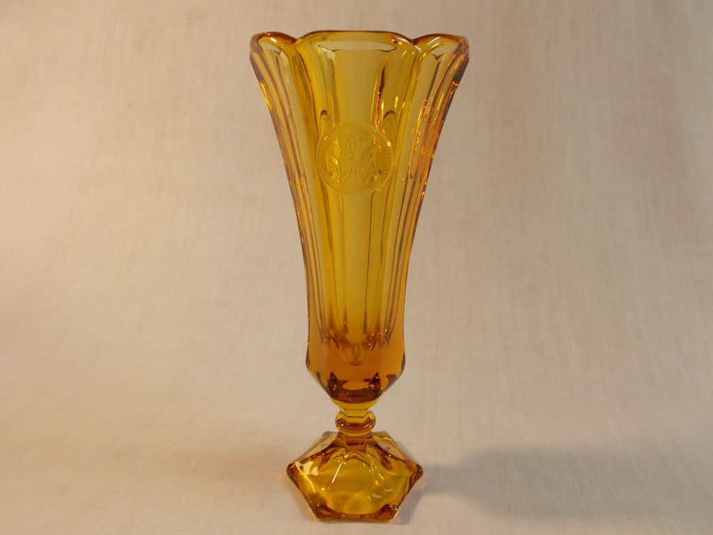 Fostoria Amber Coin Vase Fostoria Amber Coin Vase