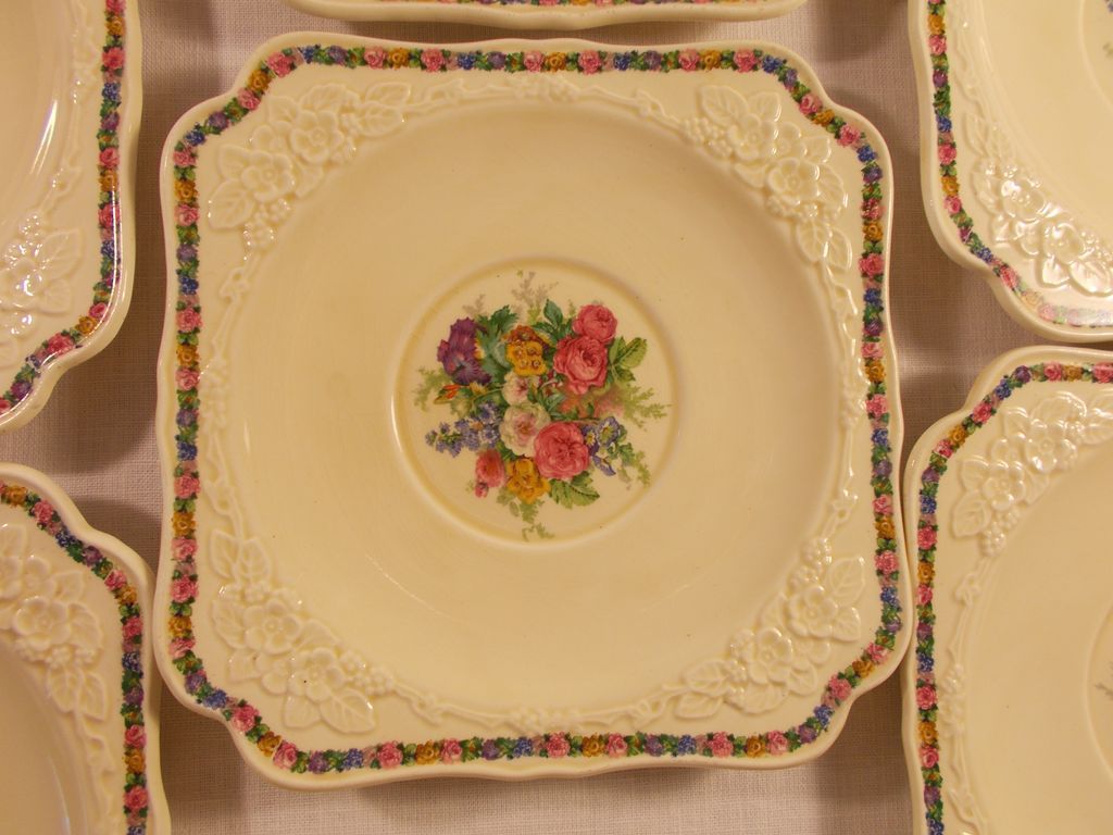 23 Pieces of Crown Ducal Gainsborough Cream Soup Bowl and Plates 23 Pieces of Crown Ducal Gainsborough Cream Soup Bowl and Plates