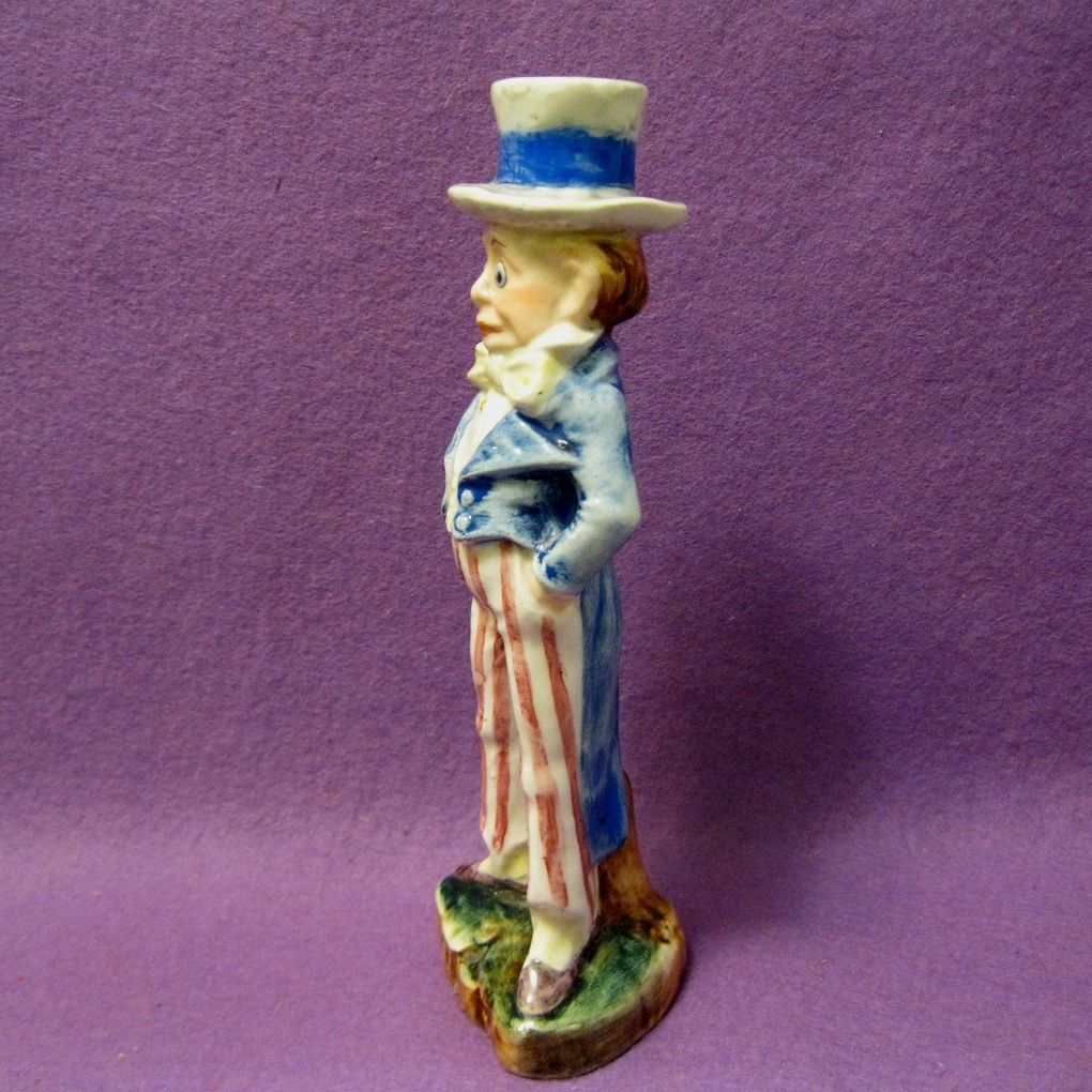Palmer Cox Brownie Uncle Sam Majolica candlestick Palmer Cox Brownie Uncle Sam Majolica candlestick