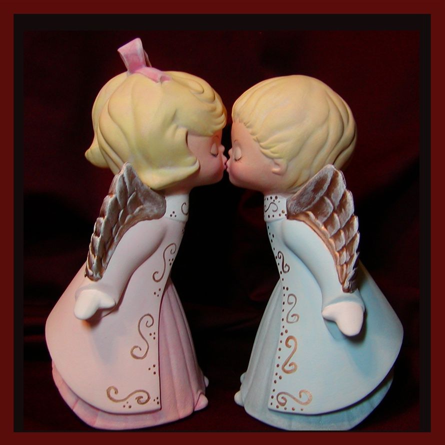 Haldago Bay Pottery- Ceramic Angels Kissing (25 Years Old) Haldago Bay Pottery- Ceramic Angels Kissing (25 Years Old)