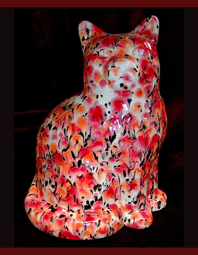 Haldago Bay Pottery- Ceramic Country Cat Haldago Bay Pottery- Ceramic Country Cat
