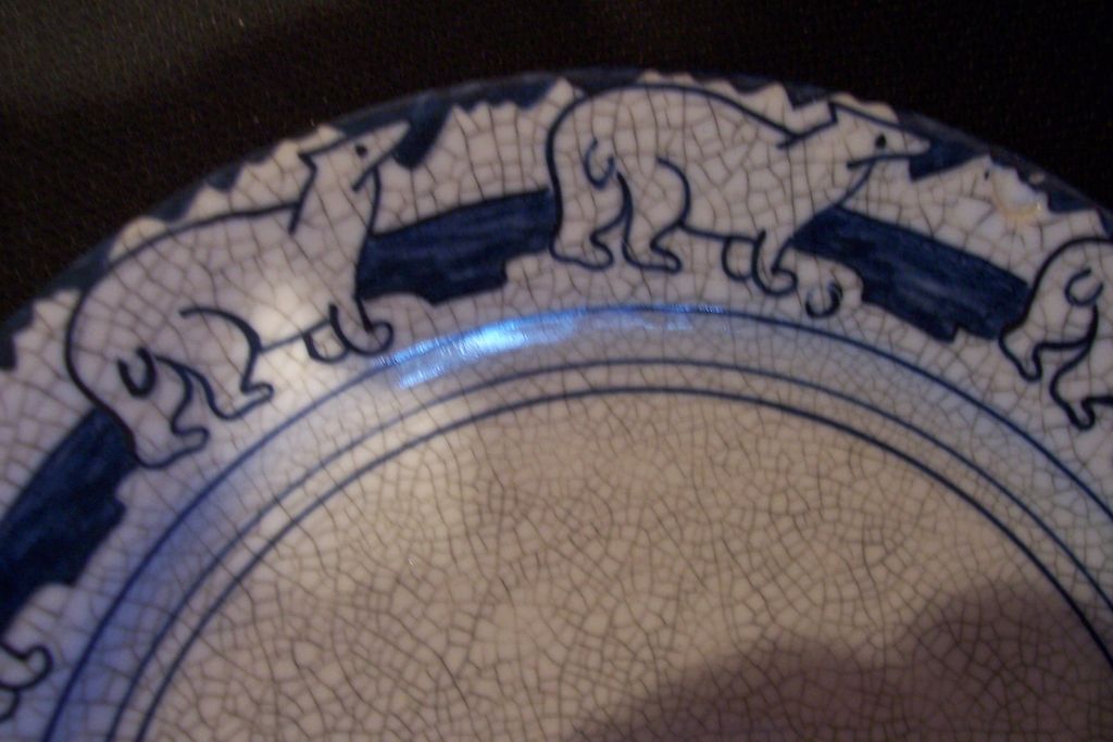 Dedham Pottery Polar Bear Plate Dedham Pottery Polar Bear Plate