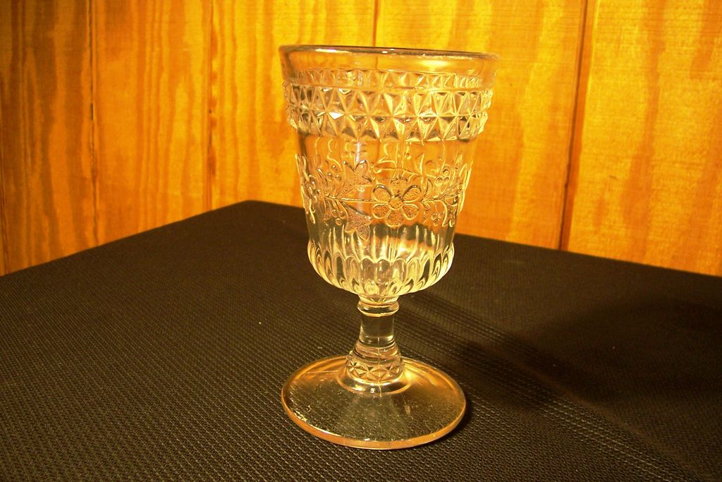EAPG Goblet, "Wildflower" Pattern by Adams & Co, Circa 1870 EAPG Goblet, "Wildflower" Pattern by Adams & Co, Circa 1870