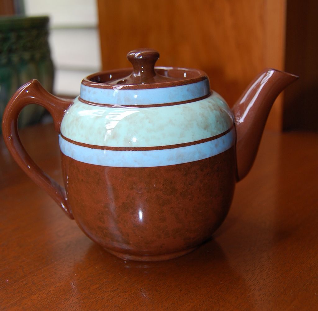 Sadler Tiny Brown Betty Teapot with Green and Blue from