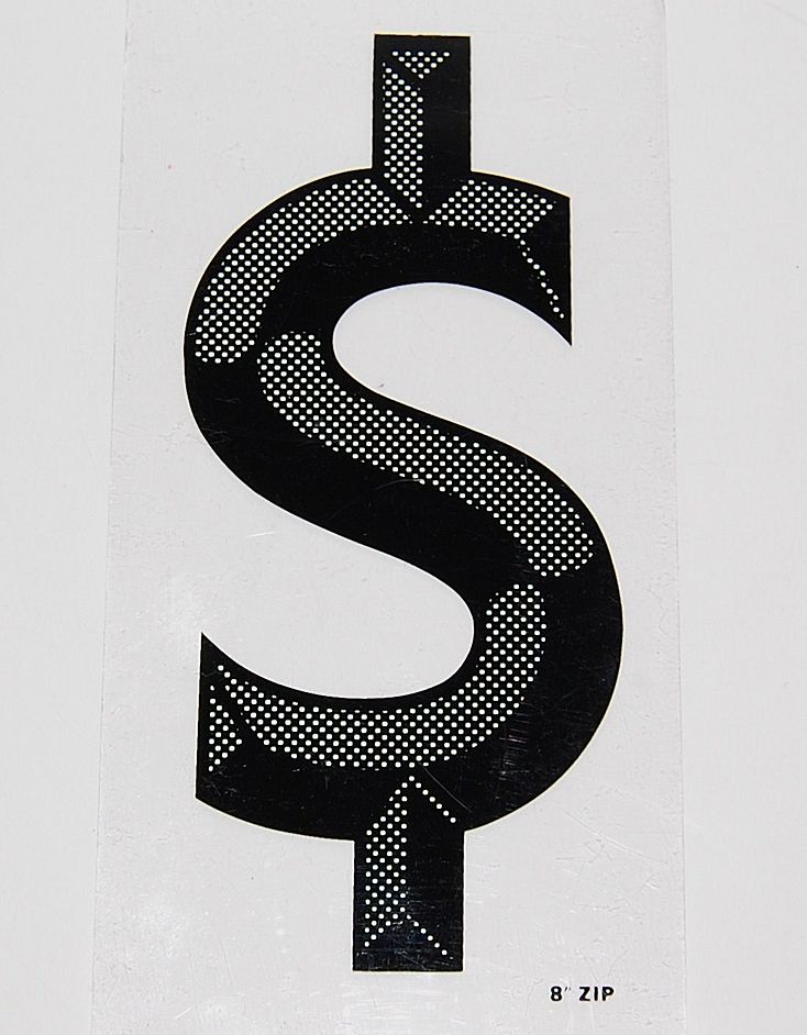 Vintage Black Op Art Dollar Marquee Sign Vintage Black Op Art Dollar Marquee Sign
