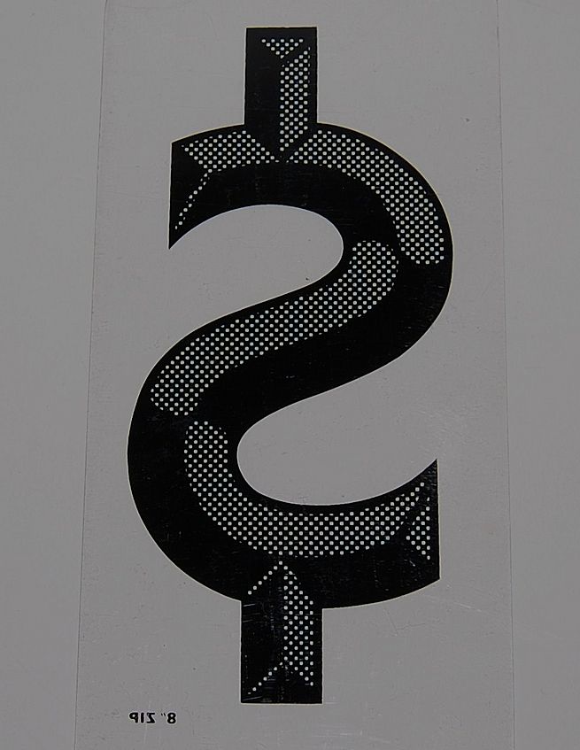 Vintage Black Op Art Dollar Marquee Sign Vintage Black Op Art Dollar Marquee Sign