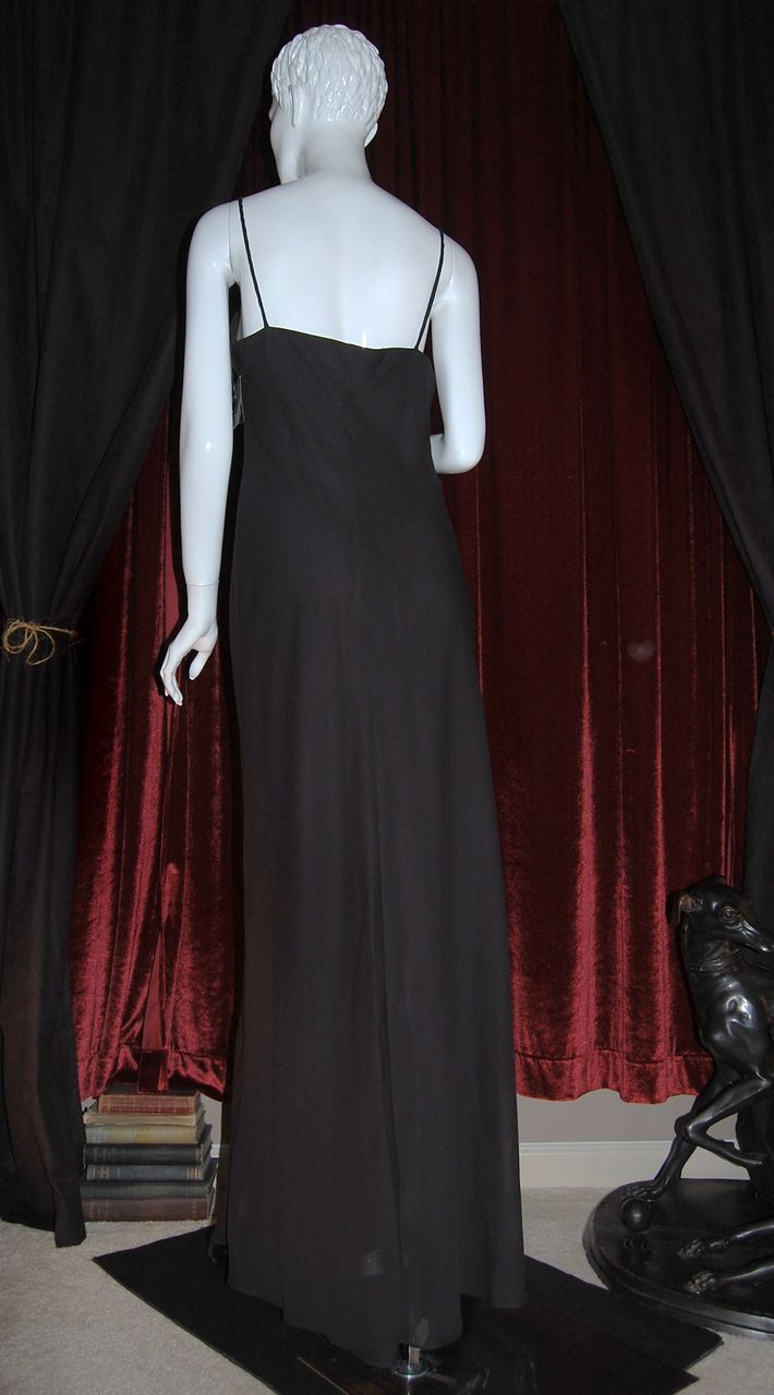 1991 Onyx Nite ~ Long Black Dress w/ Draped Bodice 1991 Onyx Nite ~ Long Black Dress w/ Draped Bodice