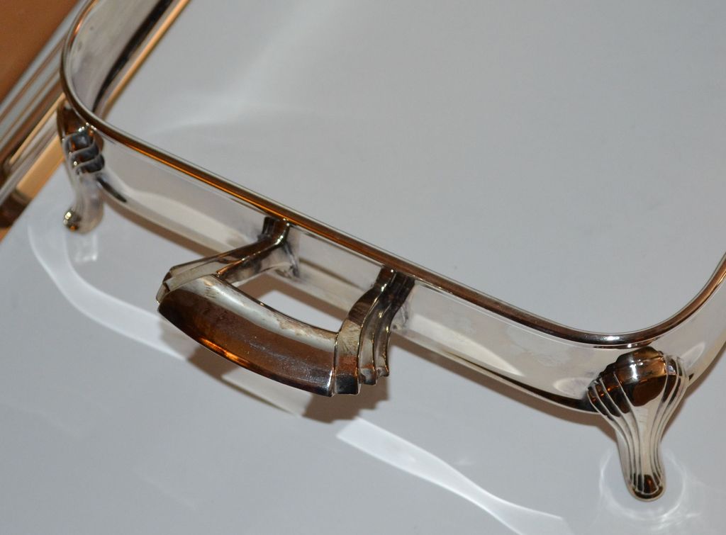 Art Deco-Inspired 2-Pc Silverplated Serving Dish Art Deco-Inspired 2-Pc Silverplated Serving Dish