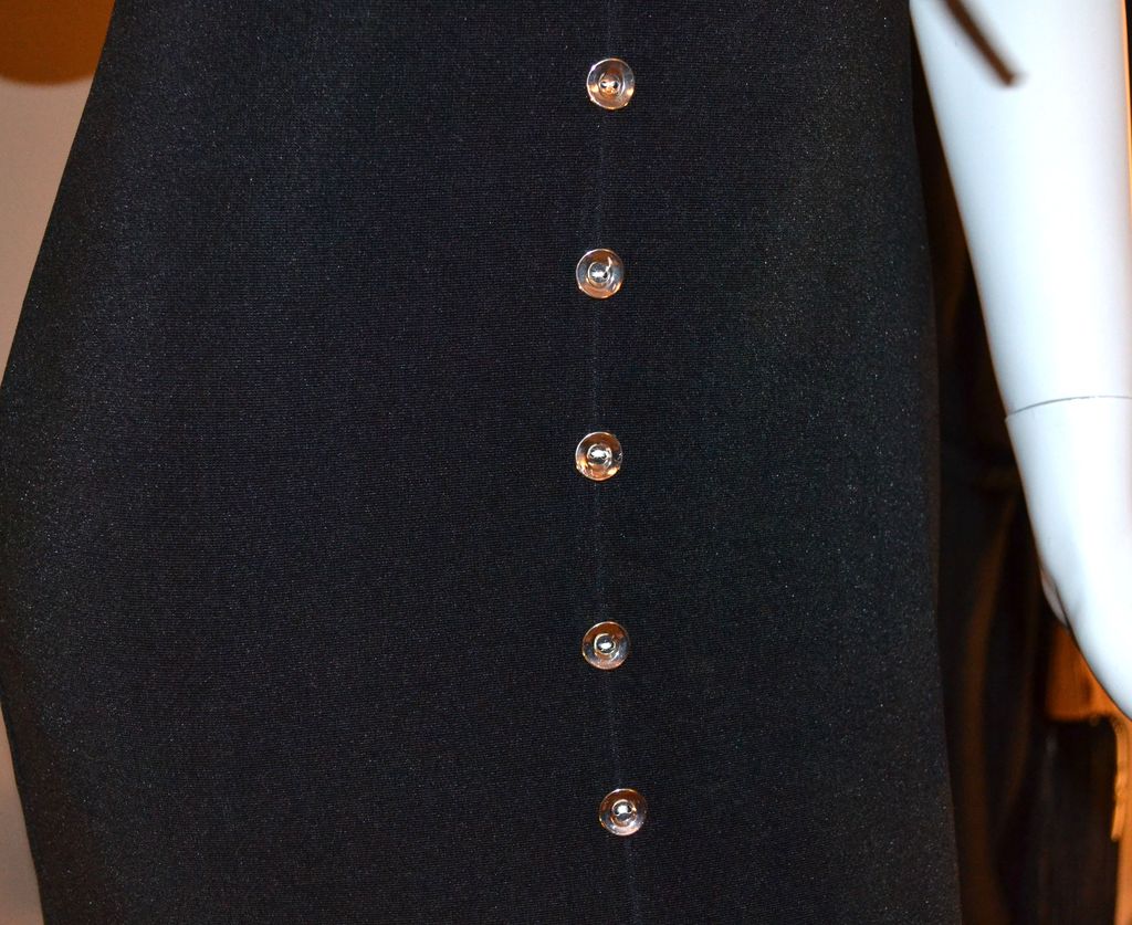 1970/80s Dawn Joy ~ Long Black Button Dress 1970/80s Dawn Joy ~ Long Black Button Dress
