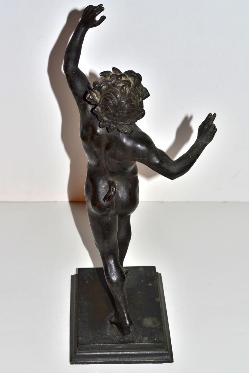 Antique Patinated Bronze Greek Mythology Pan Sculpture Antique Patinated Bronze Greek Mythology Pan Sculpture