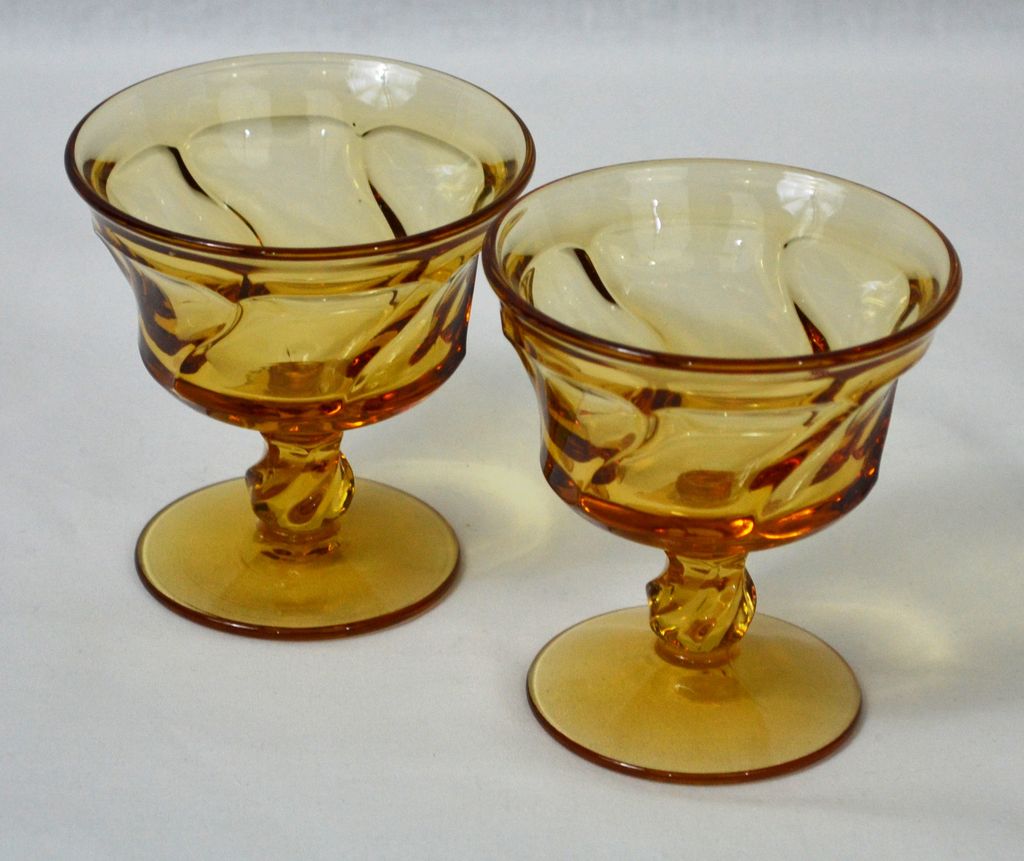 Fostoria ~ Jamestown ~ Set of 2 Amber Champagne/Tall Sherbet Glasses Fostoria ~ Jamestown ~ Set of 2 Amber Champagne/Tall Sherbet Glasses