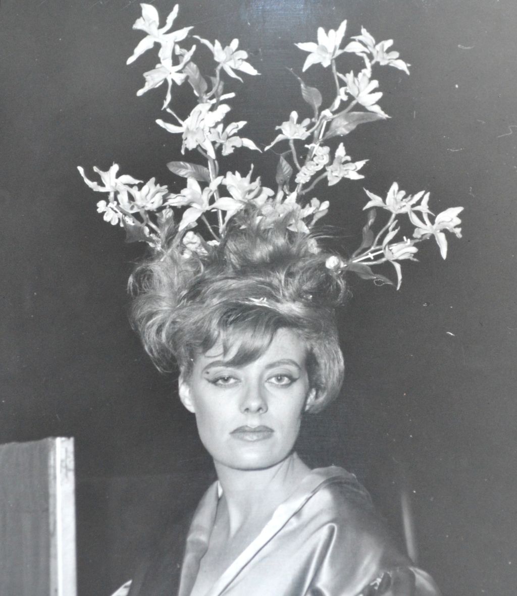 1960s Surreal Flower Bouquet in Hair ~ Orig 8x10 B/W Photograph 1960s Surreal Flower Bouquet in Hair ~ Orig 8x10 B/W Photograph