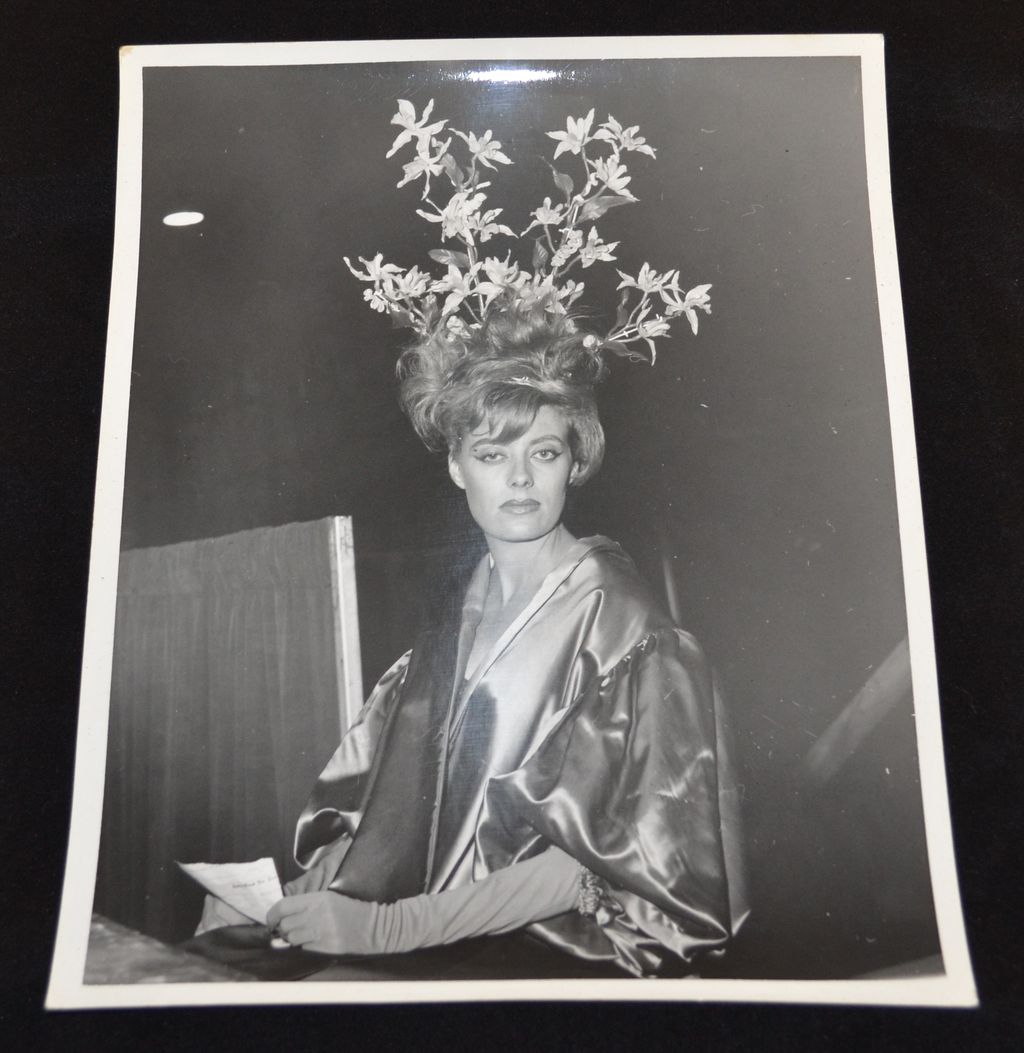 1960s Surreal Flower Bouquet in Hair ~ Orig 8x10 B/W Photograph 1960s Surreal Flower Bouquet in Hair ~ Orig 8x10 B/W Photograph