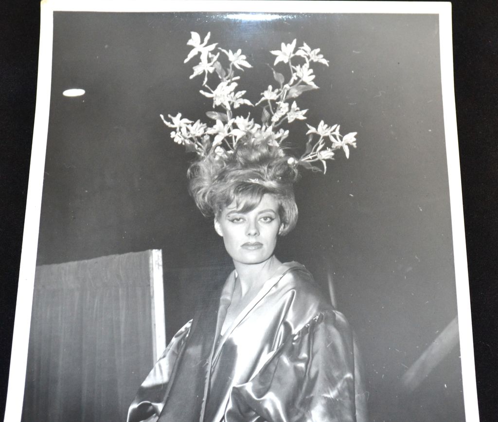1960s Surreal Flower Bouquet in Hair ~ Orig 8x10 B/W Photograph 1960s Surreal Flower Bouquet in Hair ~ Orig 8x10 B/W Photograph