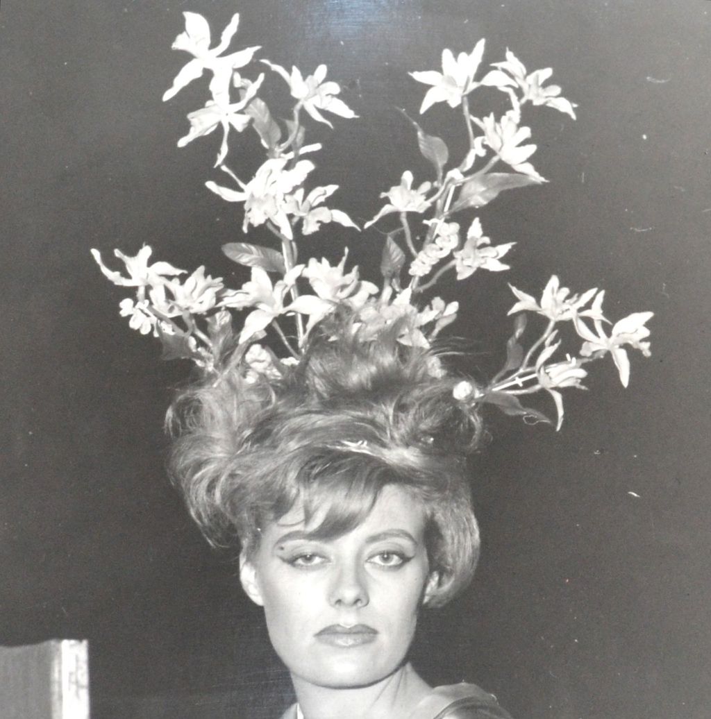 1960s Surreal Flower Bouquet in Hair ~ Orig 8x10 B/W Photograph 1960s Surreal Flower Bouquet in Hair ~ Orig 8x10 B/W Photograph