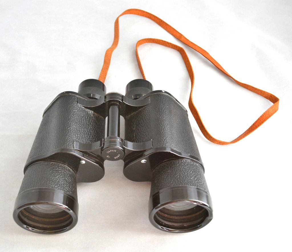 Large Black Binoculars w/ Original Leather Case Large Black Binoculars w/ Original Leather Case