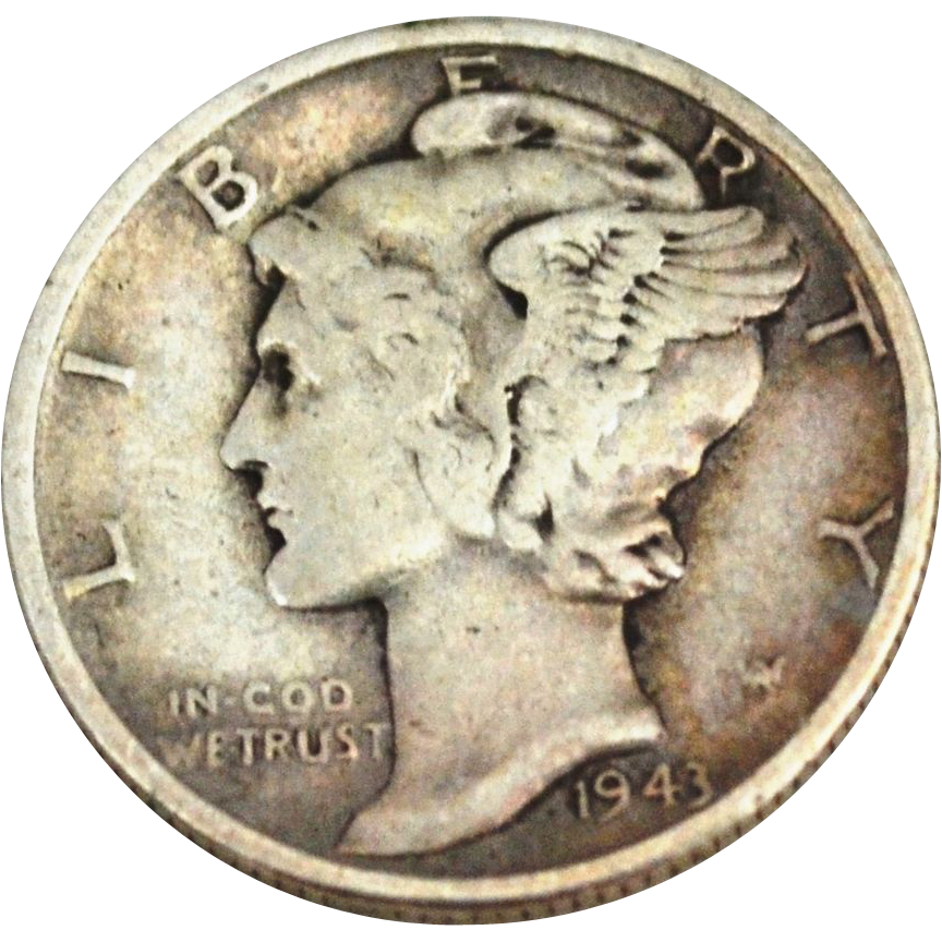 1943 Mercury Silver Dime Coin from blackwidowvintiques on Ruby Lane