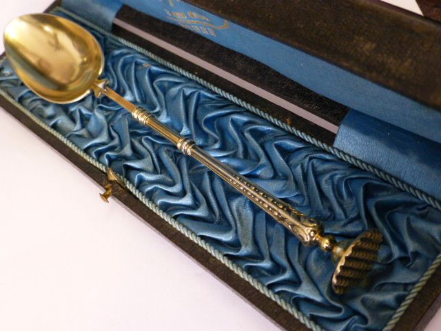 French Silver gilt Antique Wax / Seal Spoon French Silver gilt Antique Wax / Seal Spoon