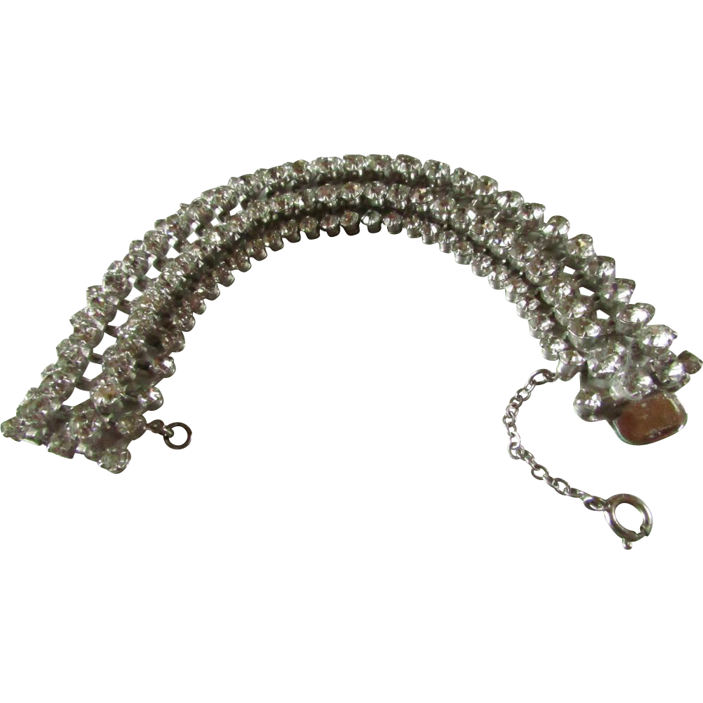 14KW Gold Vintage SWAROVSKI GLITTER ~~ The Ultimate In Vintage Quartz Crystal Bracelets 14KW Gold Vintage SWAROVSKI GLITTER ~~ The Ultimate In Vintage Quartz Crystal Bracelets