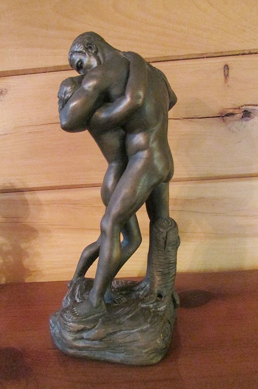 Marwal-Figurines MARWAL Bronze Painted Chalkware Statue ~ Lover's Embrace: 1617 ...