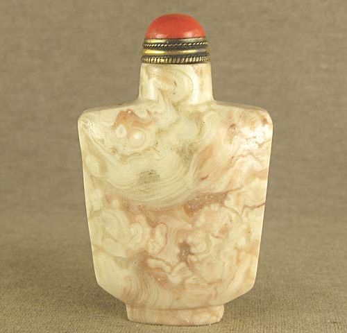 Chinese Snuff Bottle, Pudding Stone, Qing Dynasty Chinese Snuff Bottle, Pudding Stone, Qing Dynasty