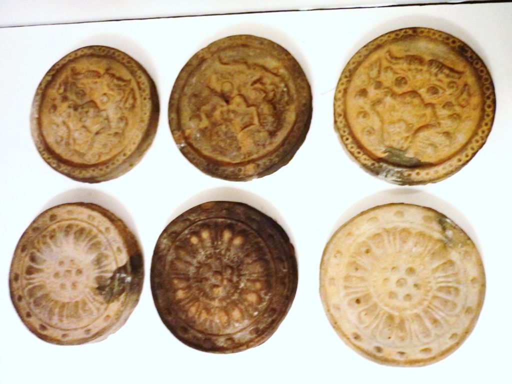 Six Chinese Roof Tiles, Dragon & Lotus, Han Dynasty Six Chinese Roof Tiles, Dragon & Lotus, Han Dynasty