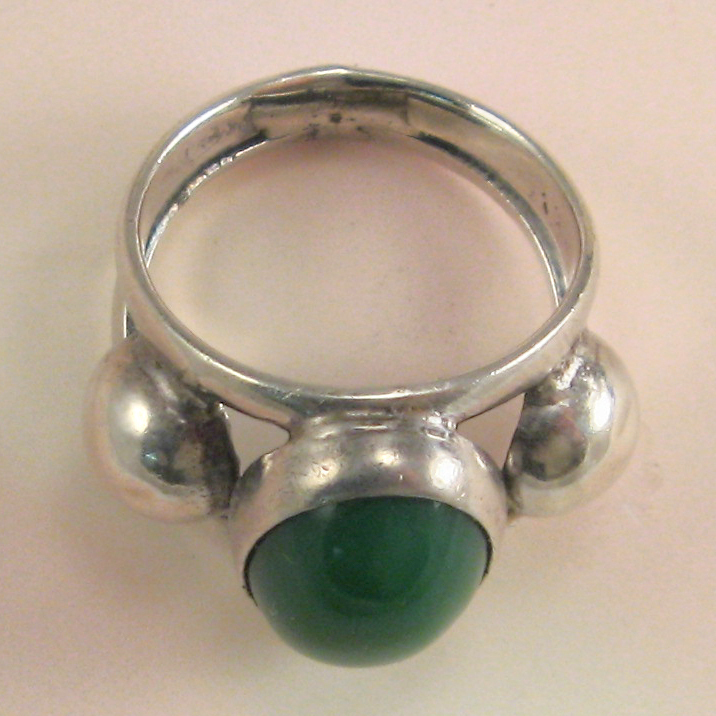 Mexican Sterling Silver Chrystoprase Ring Size 6
