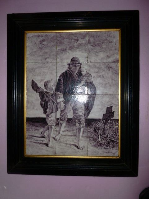Monumental Dutch Tile "J. Israels" Special Frame Monumental Dutch Tile "J. Israels" Special Frame