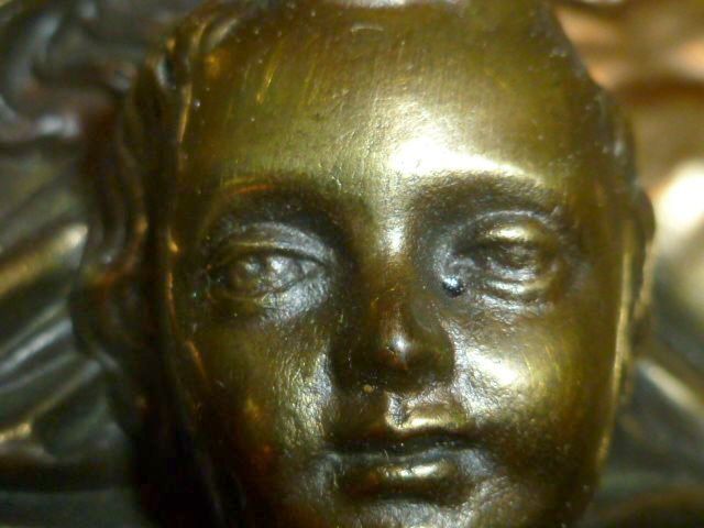 Hammered Brass Relief Religious "Tear" Retablo from France Hammered Brass Relief Religious "Tear" Retablo from France