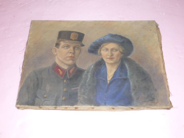Signed Oil "French RR Official and Socialite Wife" Signed Oil "French RR Official and Socialite Wife"