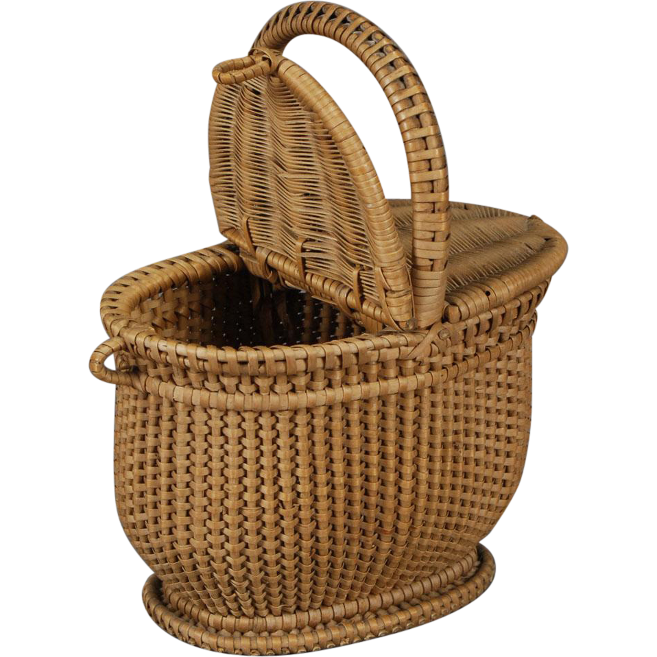 French Wicker Picnic Basket from on Ruby Lane