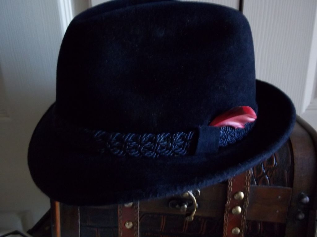 Navy Blue Stetson Fedora: "The Sovereign" Navy Blue Stetson Fedora: "The Sovereign"