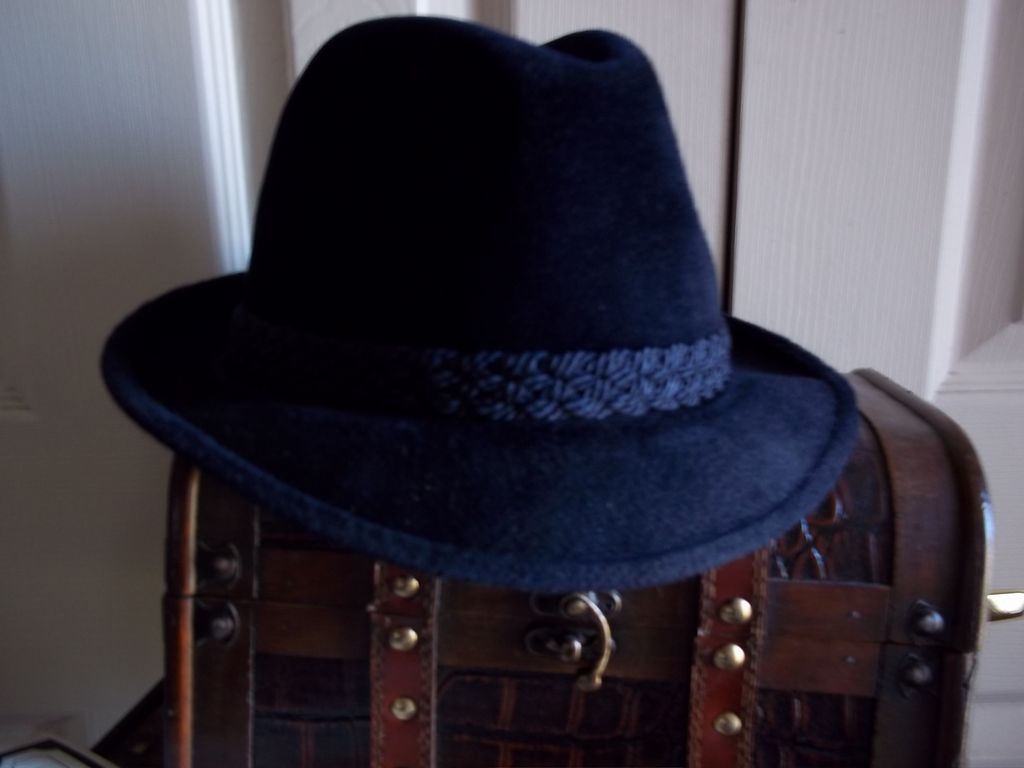 Navy Blue Stetson Fedora: "The Sovereign" Navy Blue Stetson Fedora: "The Sovereign"