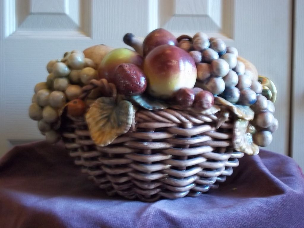 Vintage Portuguese Ceramic Fruit Basket Vintage Portuguese Ceramic Fruit Basket