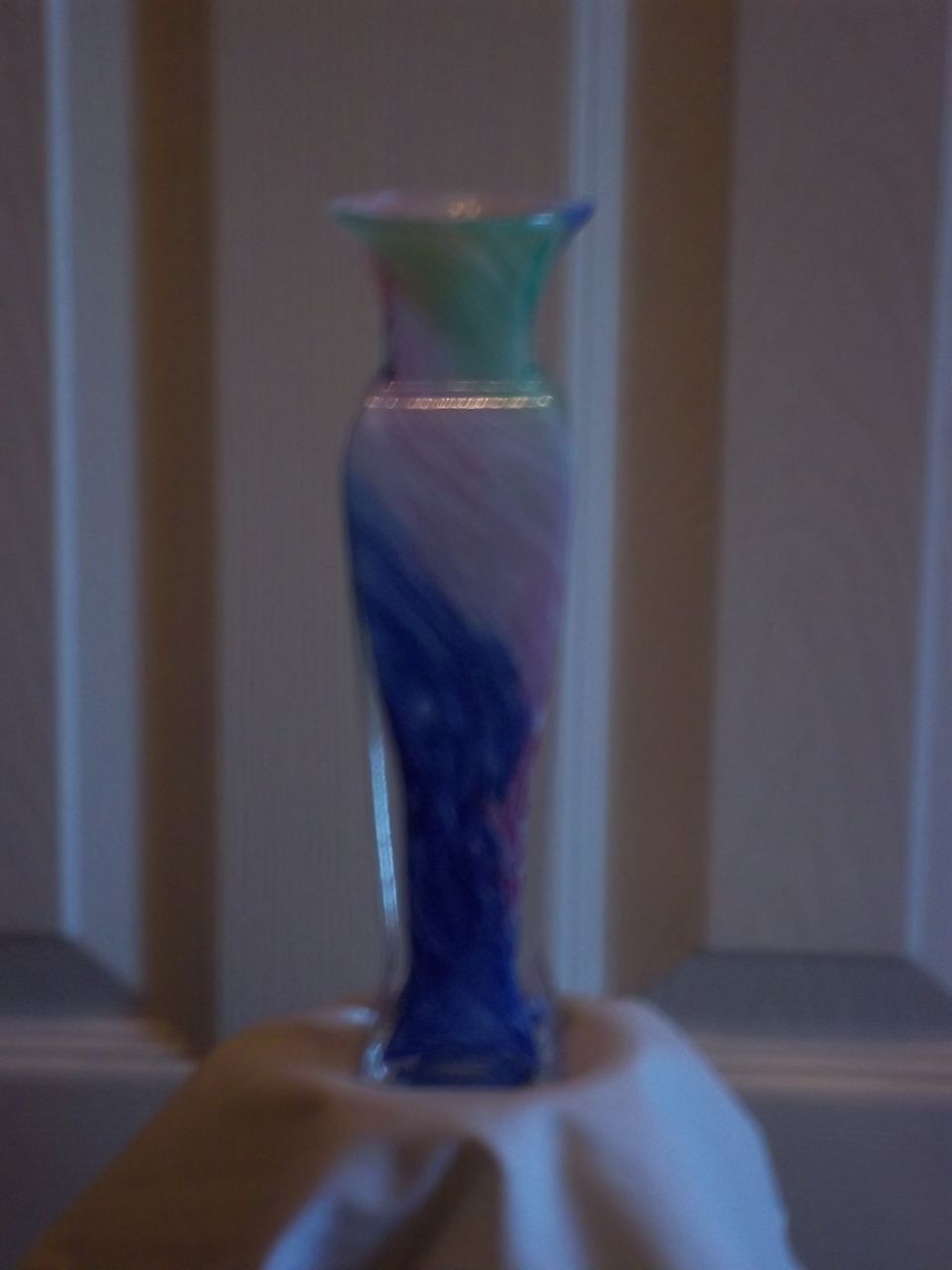 Vintage Blown Glass Tie Dye Vase Vintage Blown Glass Tie Dye Vase