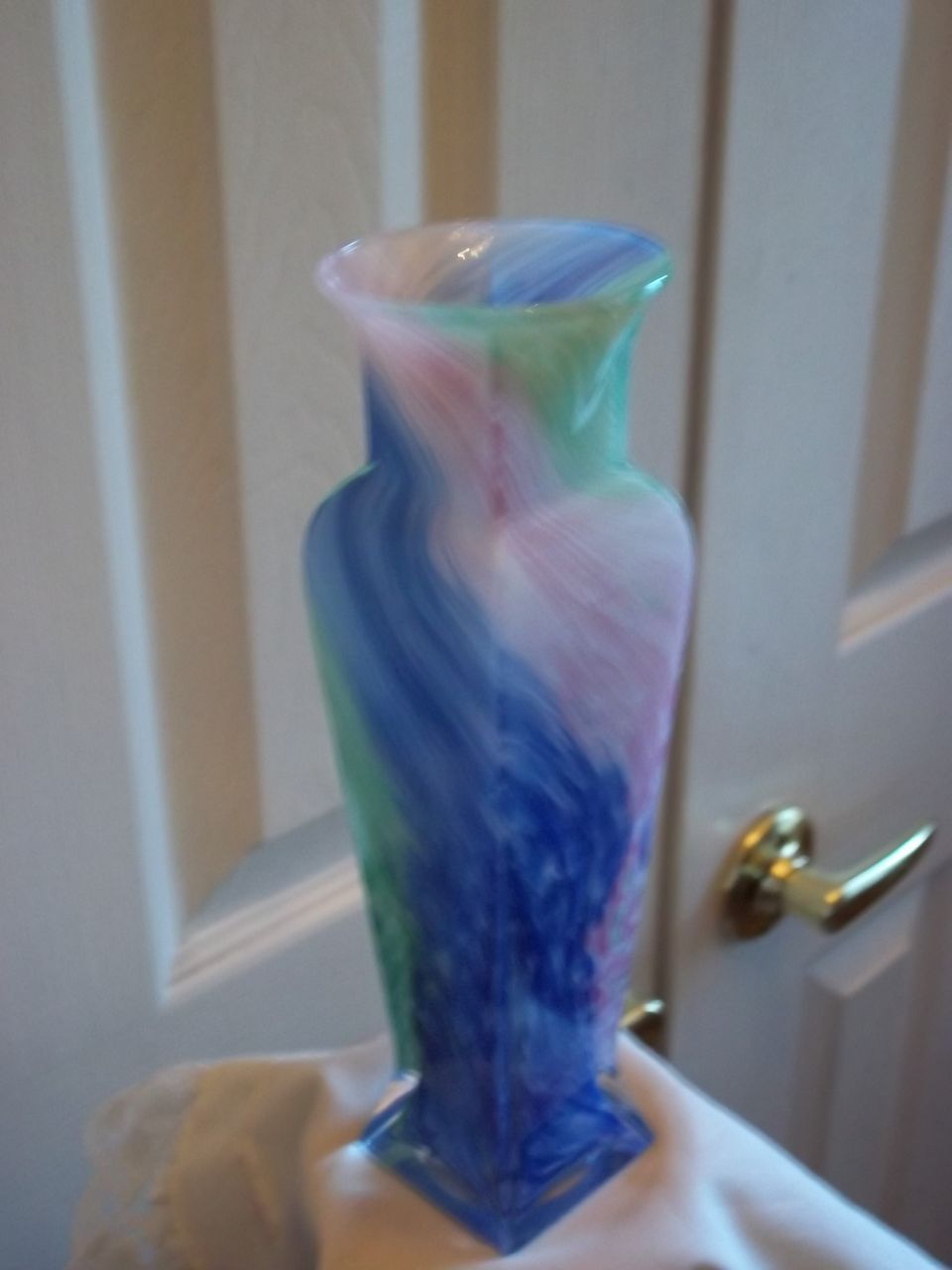 Vintage Blown Glass Tie Dye Vase Vintage Blown Glass Tie Dye Vase