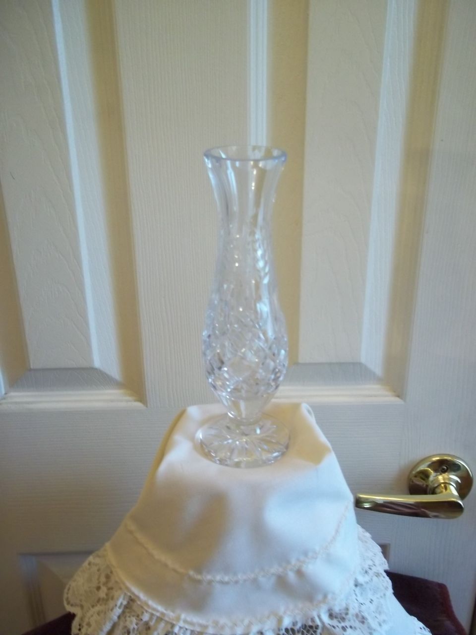 Small, Narrow Stem Lead Crystal Glass Vase Small, Narrow Stem Lead Crystal Glass Vase