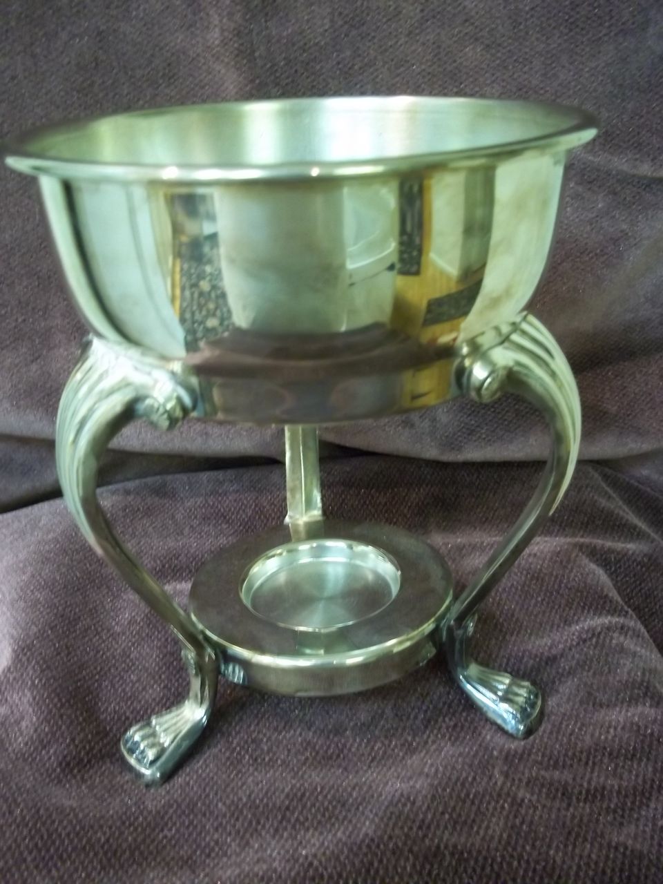 Vintage Eton Silver Plate and Crystal Glass Coffee Carafe With Warming Stand Vintage Eton Silver Plate and Crystal Glass Coffee Carafe With Warming Stand