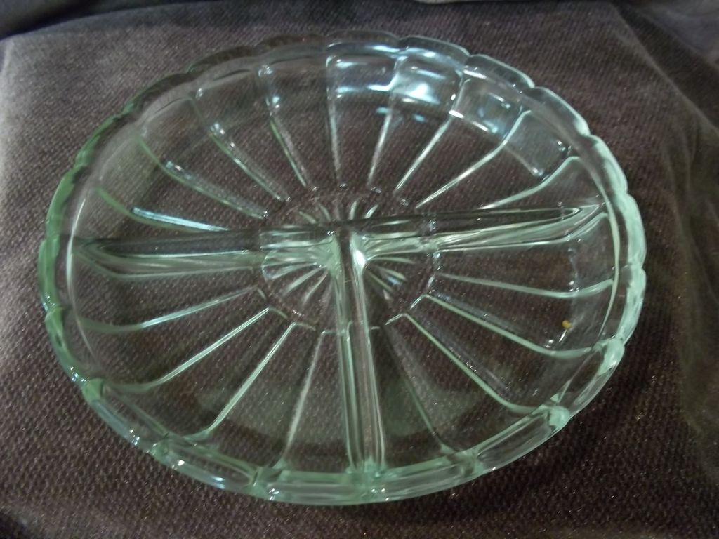 Crystal Glass Divided Relish Dish Crystal Glass Divided Relish Dish