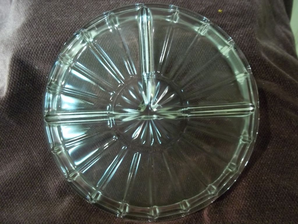 Crystal Glass Divided Relish Dish Crystal Glass Divided Relish Dish