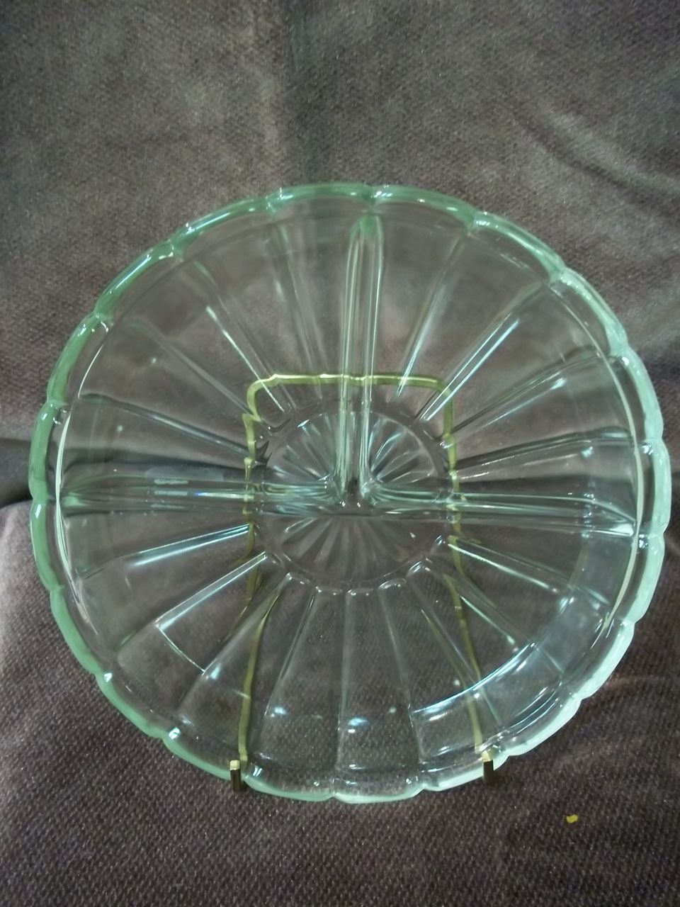 Crystal Glass Divided Relish Dish Crystal Glass Divided Relish Dish