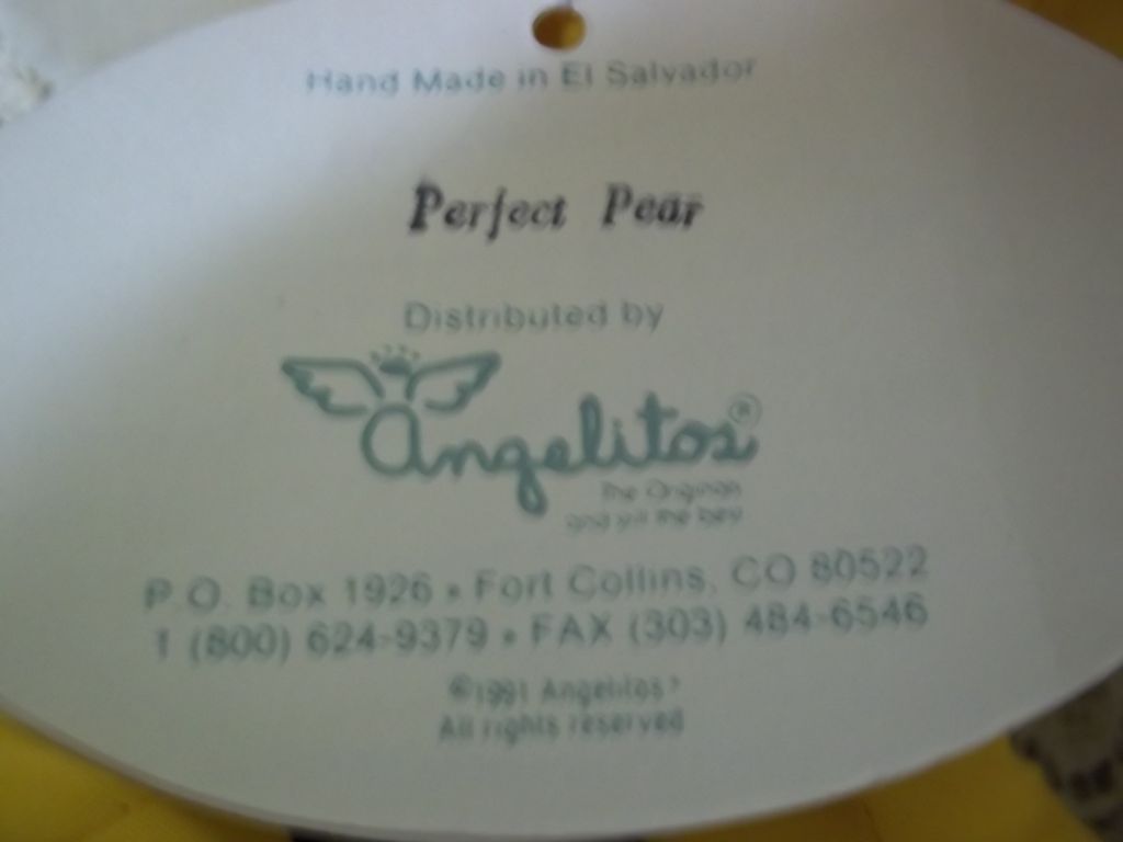 Vintage Angelitos Stuffed Sculpture: Perfect Pear Vintage Angelitos Stuffed Sculpture: Perfect Pear