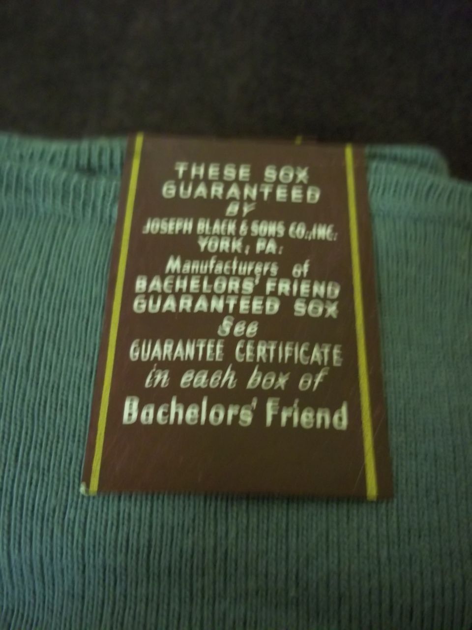 1940's Bachelor's Brand Sox: 6 Pair Vintage Socks, Packaged 1940's Bachelor's Brand Sox: 6 Pair Vintage Socks, Packaged