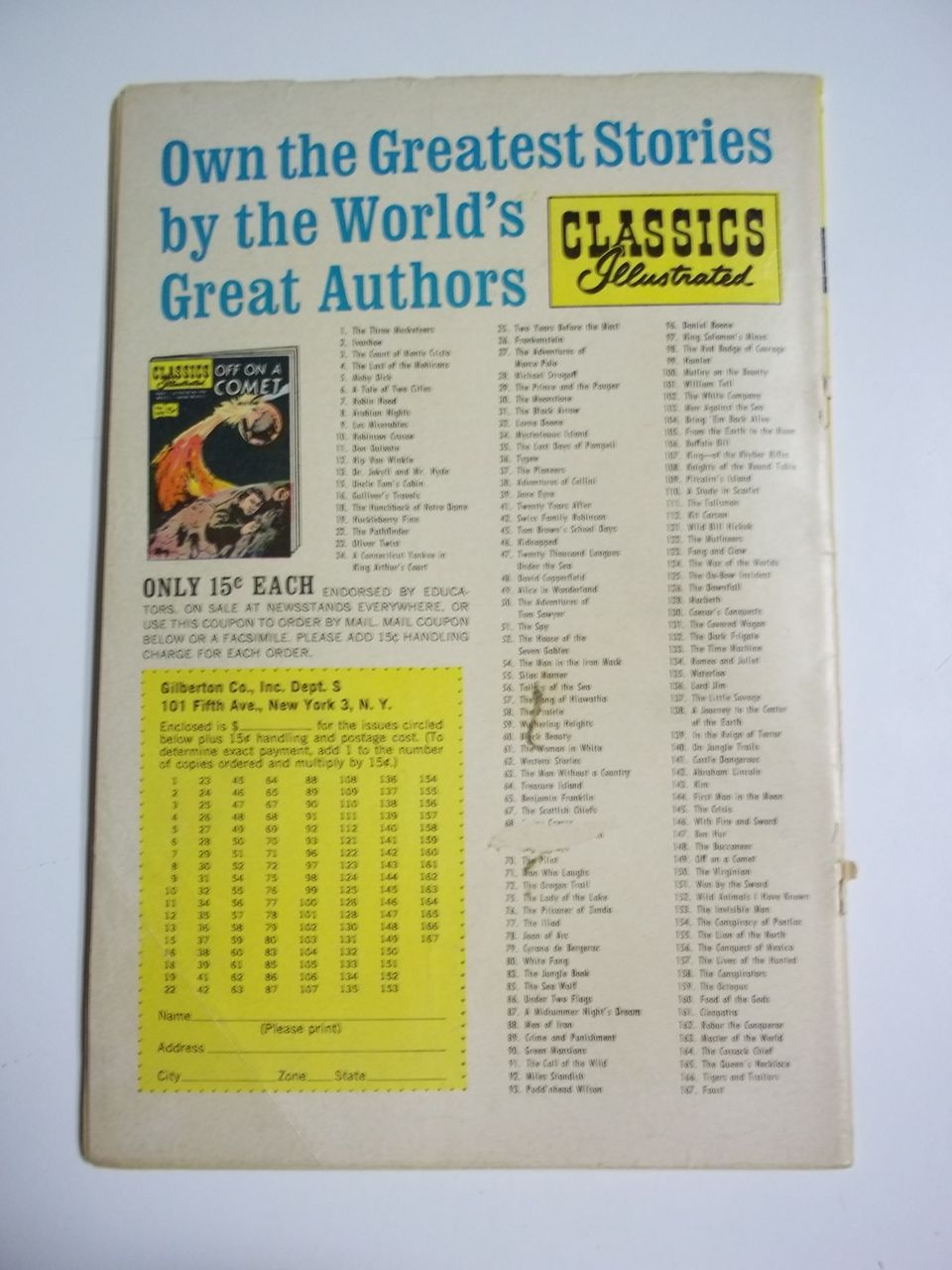 Classics Illustrated No. 126 The Downfall HRN 167 Classics Illustrated No. 126 The Downfall HRN 167