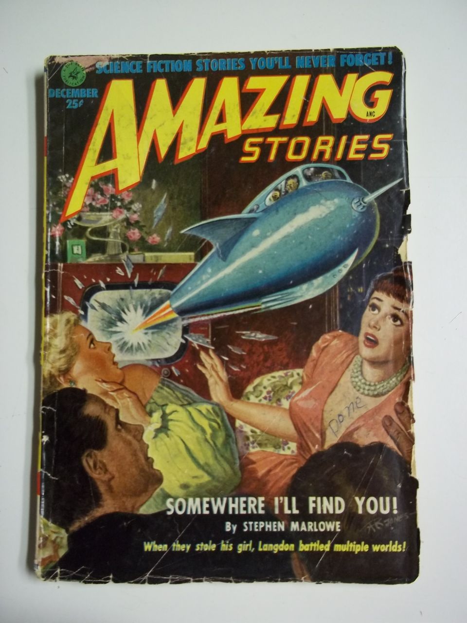 Amazing Stories No. 12 Vol. 25 1951 Sci Fi Pulp Science Fiction Magazine Amazing Stories No. 12 Vol. 25 1951 Sci Fi Pulp Science Fiction Magazine