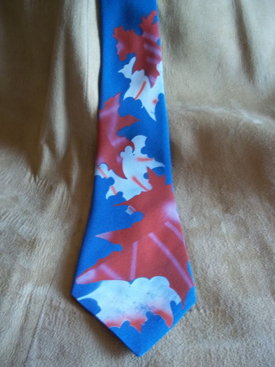 Western Autumn Leaves Blue Photo Vintage Tie by Wembley Western Autumn Leaves Blue Photo Vintage Tie by Wembley