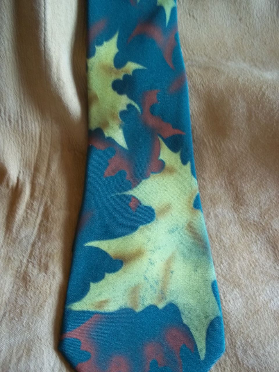 Western Autumn Leaves Green Photo Vintage Tie Western Autumn Leaves Green Photo Vintage Tie