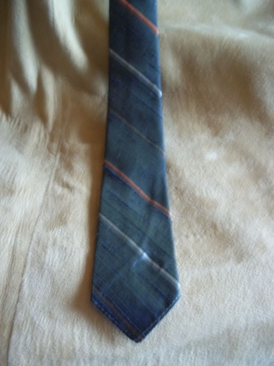Vintage Black, Orange, and Tan Skinny Tie Vintage Black, Orange, and Tan Skinny Tie