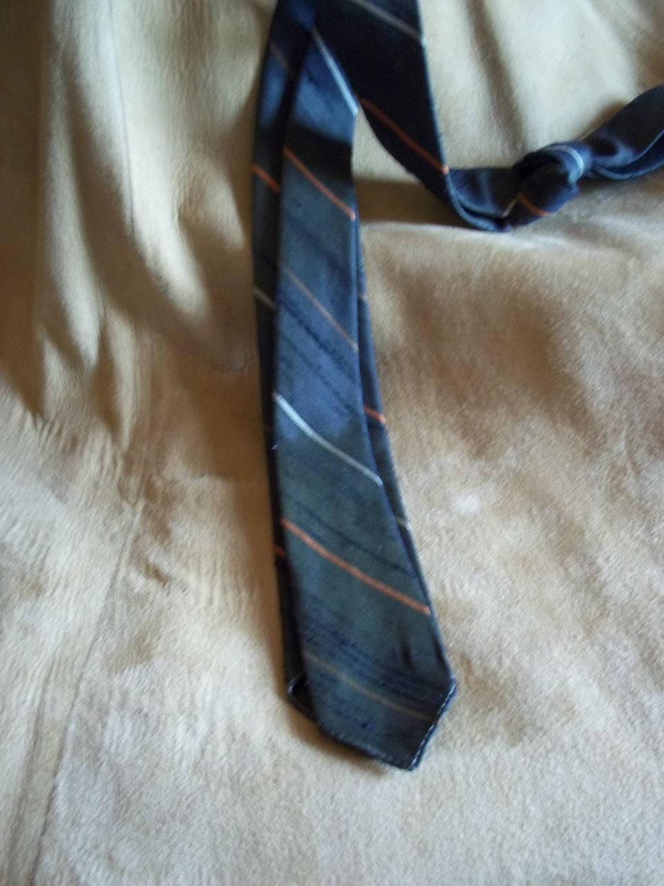 Vintage Black, Orange, and Tan Skinny Tie Vintage Black, Orange, and Tan Skinny Tie